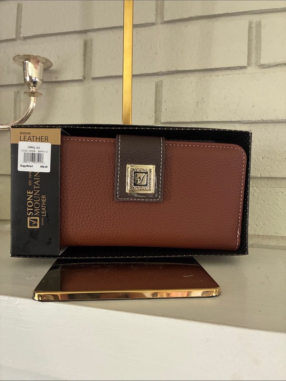 Stone Mountain Brown Bonded Leather Wallet in Gift Box